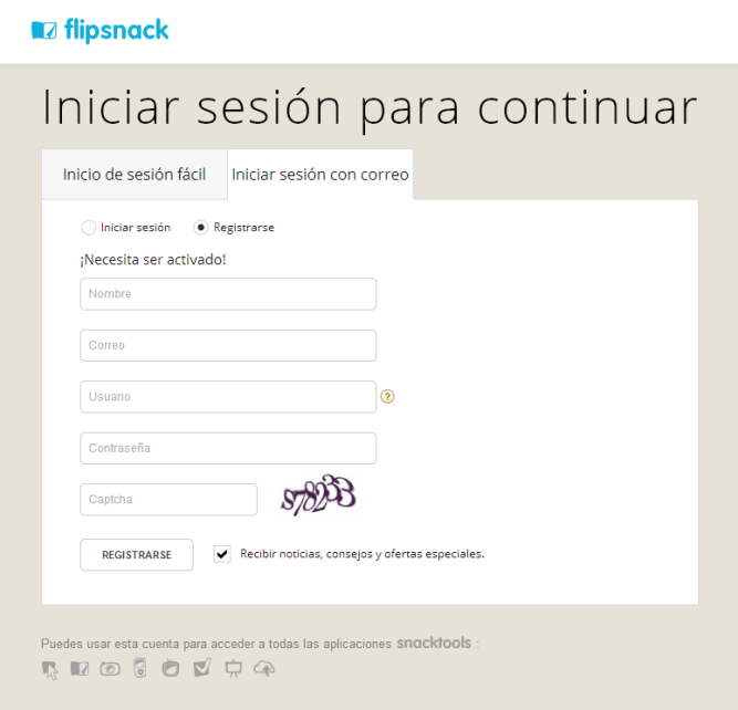Flipsnack [Formulario de inscripción]