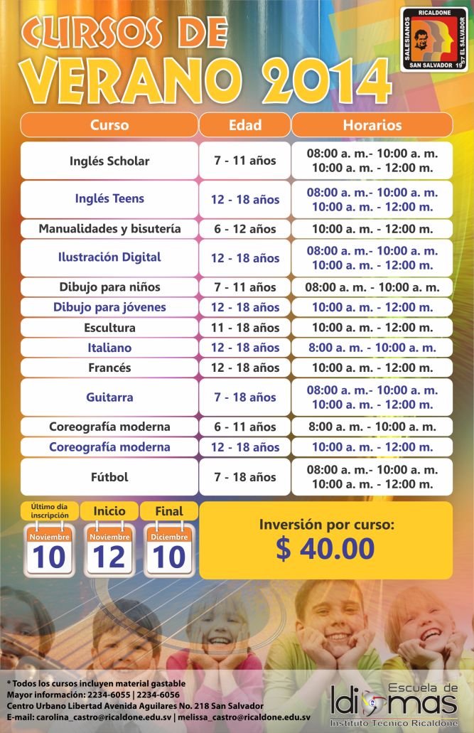 Cursos de Verano 2014 - Escuela de Idiomas